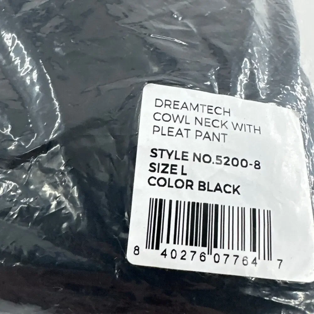 Softies Women's Black DreamTech Mock Neck with Pleated Pant Size L